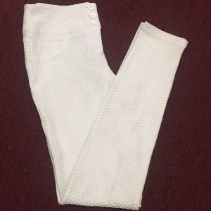 White stretchy pants